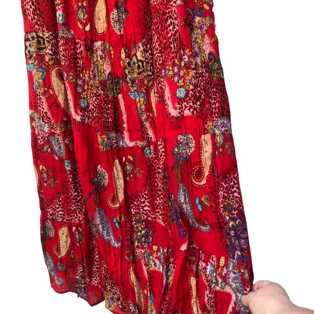 Bobbie Brooks Red Paisley Print Maxi Skirt size 1X - Picture 4 of 9